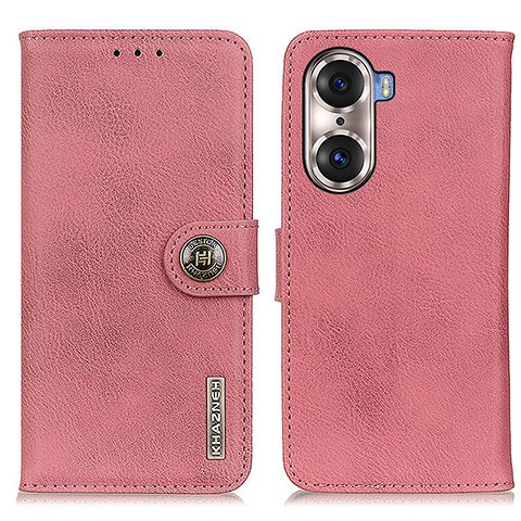 Coque Portefeuille Livre Cuir Etui Clapet K02Z pour Huawei Honor 60 Pro 5G Rose