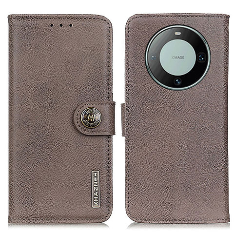 Coque Portefeuille Livre Cuir Etui Clapet K02Z pour Huawei Mate 60 Gris