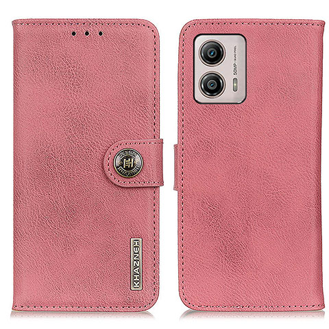 Coque Portefeuille Livre Cuir Etui Clapet K02Z pour Motorola Moto G53y 5G Rose