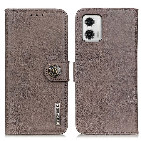 Coque Portefeuille Livre Cuir Etui Clapet K02Z pour Motorola Moto G73 5G Gris