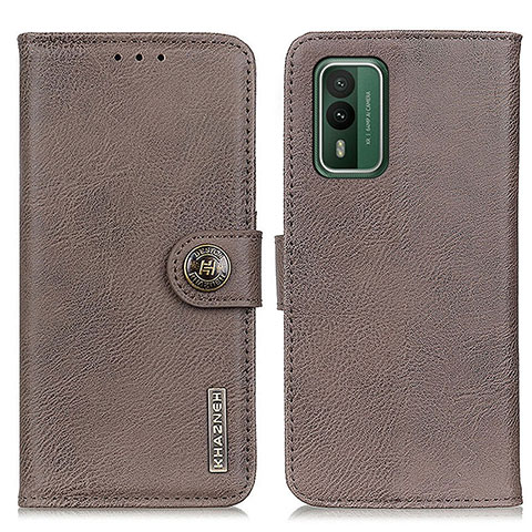 Coque Portefeuille Livre Cuir Etui Clapet K02Z pour Nokia XR21 Gris