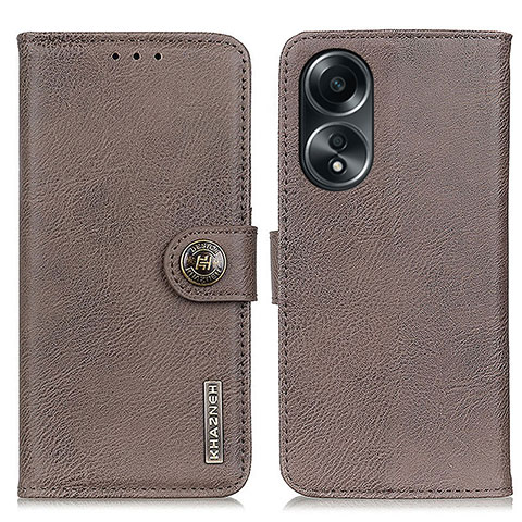 Coque Portefeuille Livre Cuir Etui Clapet K02Z pour Oppo A38 Gris