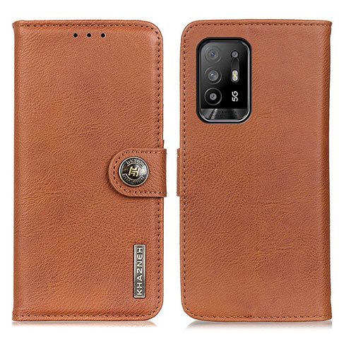 Coque Portefeuille Livre Cuir Etui Clapet K02Z pour Oppo F19 Pro+ Plus 5G Marron