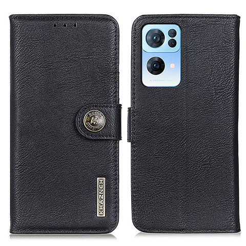 Coque Portefeuille Livre Cuir Etui Clapet K02Z pour Oppo Reno7 Pro 5G Noir