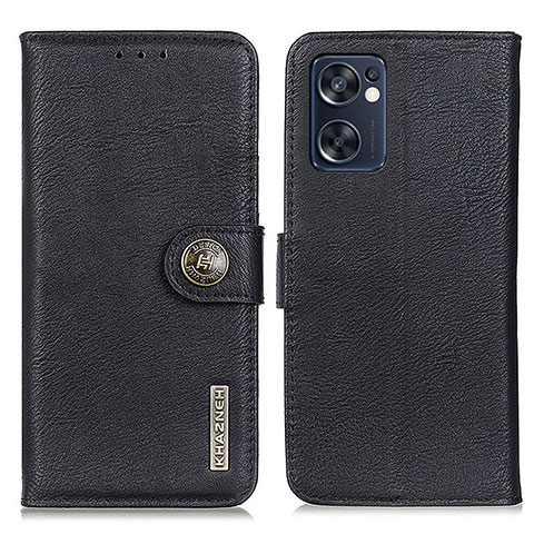 Coque Portefeuille Livre Cuir Etui Clapet K02Z pour Oppo Reno7 SE 5G Noir