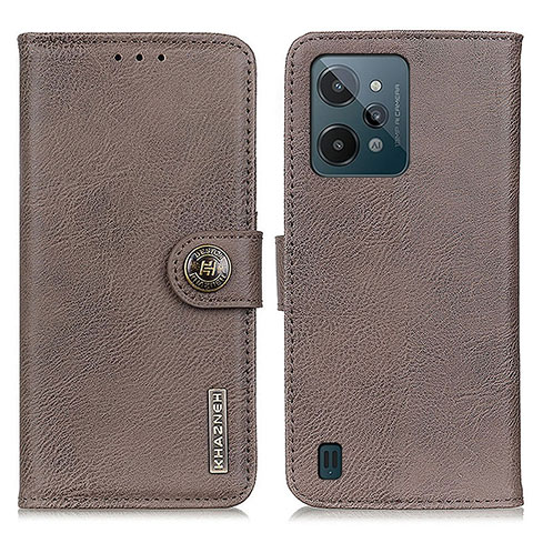 Coque Portefeuille Livre Cuir Etui Clapet K02Z pour Realme C31 Gris