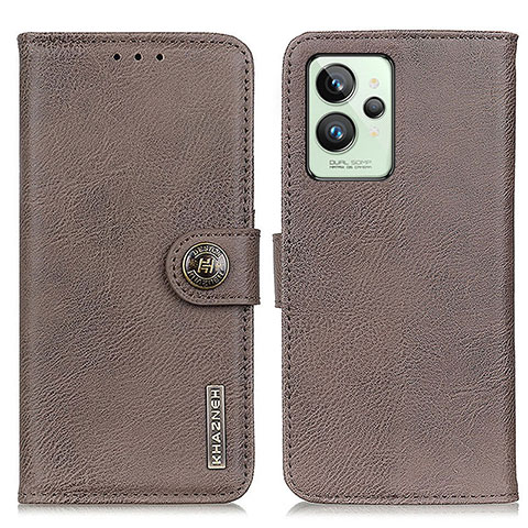 Coque Portefeuille Livre Cuir Etui Clapet K02Z pour Realme GT2 Pro 5G Gris