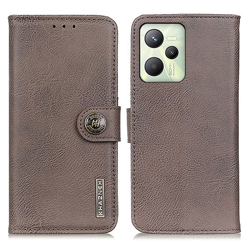 Coque Portefeuille Livre Cuir Etui Clapet K02Z pour Realme Narzo 50A Prime Gris