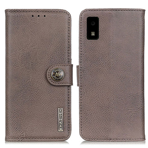 Coque Portefeuille Livre Cuir Etui Clapet K02Z pour Sharp Aquos wish2 Gris