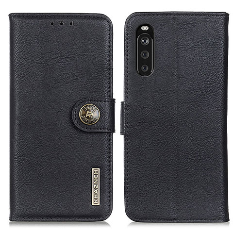 Coque Portefeuille Livre Cuir Etui Clapet K02Z pour Sony Xperia 10 III SO-52B Noir