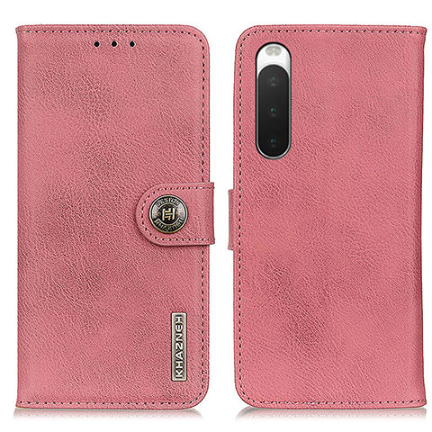 Coque Portefeuille Livre Cuir Etui Clapet K02Z pour Sony Xperia 10 IV SOG07 Rose