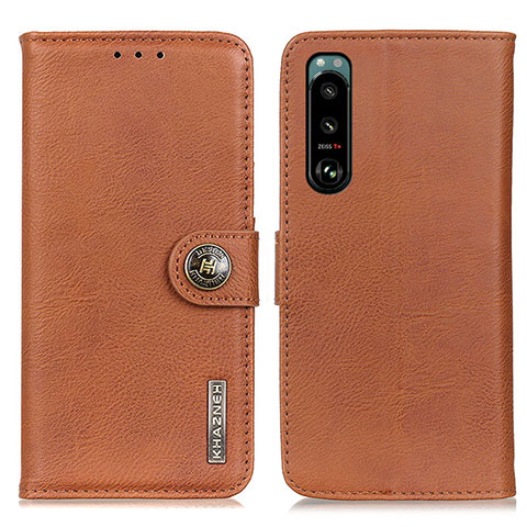 Coque Portefeuille Livre Cuir Etui Clapet K02Z pour Sony Xperia 5 III SO-53B Marron