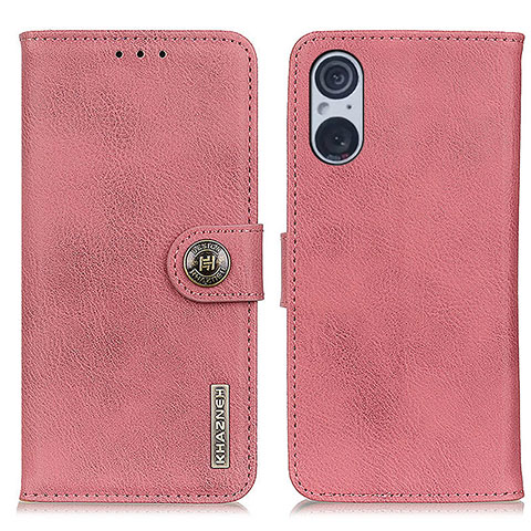 Coque Portefeuille Livre Cuir Etui Clapet K02Z pour Sony Xperia 5 V Rose