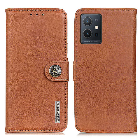 Coque Portefeuille Livre Cuir Etui Clapet K02Z pour Vivo iQOO Z6 5G Marron