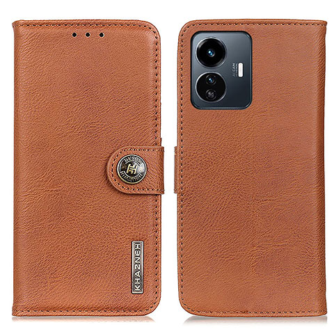 Coque Portefeuille Livre Cuir Etui Clapet K02Z pour Vivo iQOO Z6 Lite 5G Marron