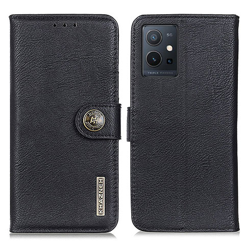 Coque Portefeuille Livre Cuir Etui Clapet K02Z pour Vivo Y52t 5G Noir