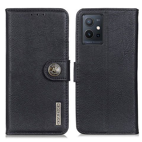 Coque Portefeuille Livre Cuir Etui Clapet K02Z pour Vivo Y55 5G Noir