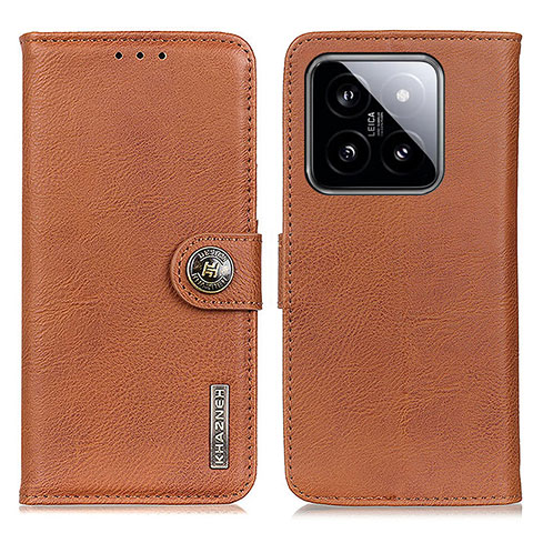 Coque Portefeuille Livre Cuir Etui Clapet K02Z pour Xiaomi Mi 14 Pro 5G Marron