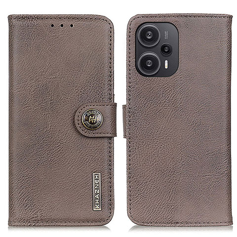 Coque Portefeuille Livre Cuir Etui Clapet K02Z pour Xiaomi Poco F5 5G Gris