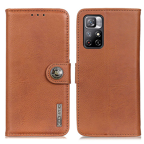 Coque Portefeuille Livre Cuir Etui Clapet K02Z pour Xiaomi Poco M4 Pro 5G Marron