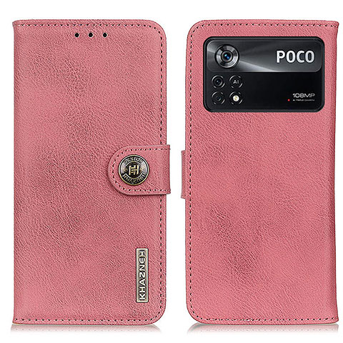 Coque Portefeuille Livre Cuir Etui Clapet K02Z pour Xiaomi Poco X4 Pro 5G Rose
