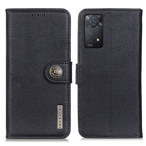 Coque Portefeuille Livre Cuir Etui Clapet K02Z pour Xiaomi Redmi Note 11 Pro 5G Noir