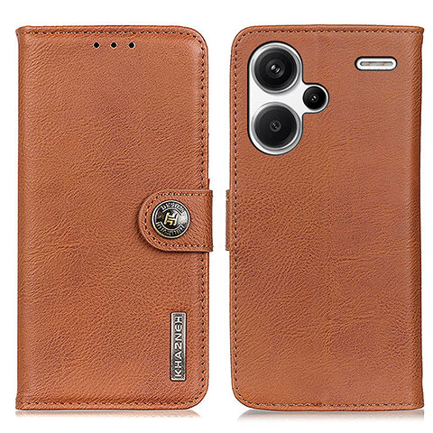 Coque Portefeuille Livre Cuir Etui Clapet K02Z pour Xiaomi Redmi Note 13 Pro+ Plus 5G Marron