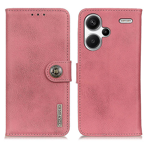 Coque Portefeuille Livre Cuir Etui Clapet K02Z pour Xiaomi Redmi Note 13 Pro+ Plus 5G Rose