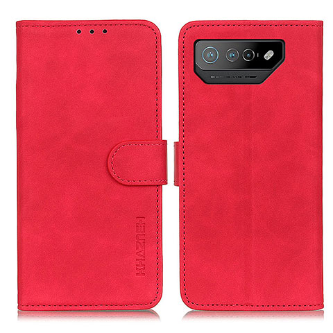 Coque Portefeuille Livre Cuir Etui Clapet K03Z pour Asus ROG Phone 7 Rouge