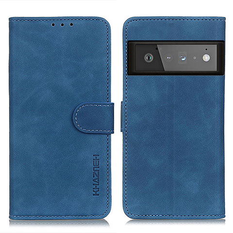 Coque Portefeuille Livre Cuir Etui Clapet K03Z pour Google Pixel 6 Pro 5G Bleu