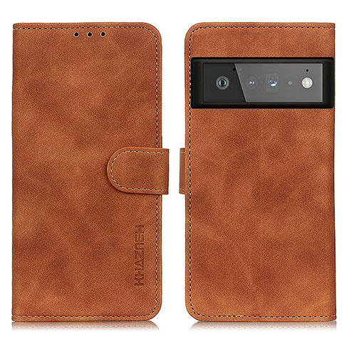 Coque Portefeuille Livre Cuir Etui Clapet K03Z pour Google Pixel 6 Pro 5G Marron