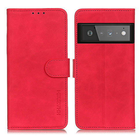 Coque Portefeuille Livre Cuir Etui Clapet K03Z pour Google Pixel 6 Pro 5G Rouge