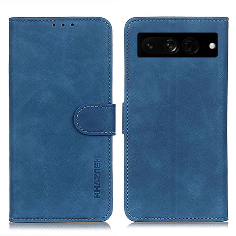 Coque Portefeuille Livre Cuir Etui Clapet K03Z pour Google Pixel 7 Pro 5G Bleu