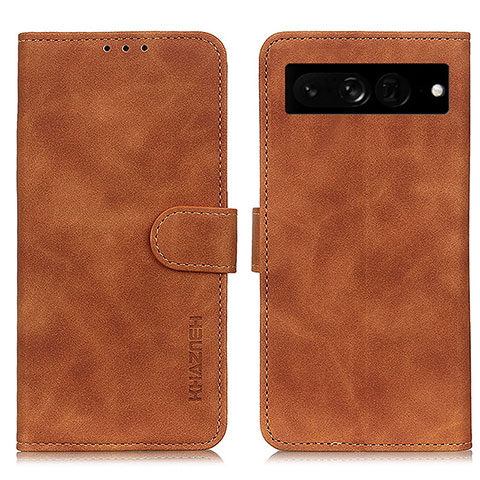 Coque Portefeuille Livre Cuir Etui Clapet K03Z pour Google Pixel 7 Pro 5G Marron