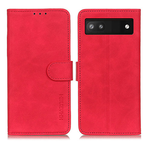 Coque Portefeuille Livre Cuir Etui Clapet K03Z pour Google Pixel 7a 5G Rouge