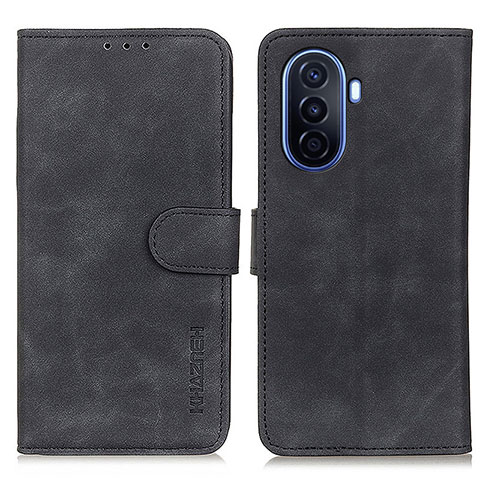 Coque Portefeuille Livre Cuir Etui Clapet K03Z pour Huawei Enjoy 50 Noir