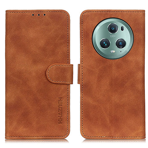 Coque Portefeuille Livre Cuir Etui Clapet K03Z pour Huawei Honor Magic5 Pro 5G Marron