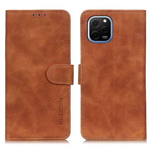 Coque Portefeuille Livre Cuir Etui Clapet K03Z pour Huawei Nova Y61 Marron