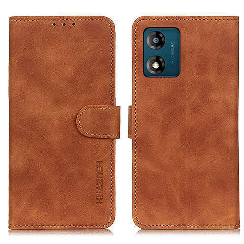 Coque Portefeuille Livre Cuir Etui Clapet K03Z pour Motorola Moto E13 Marron