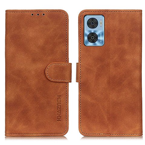 Coque Portefeuille Livre Cuir Etui Clapet K03Z pour Motorola Moto E22i Marron