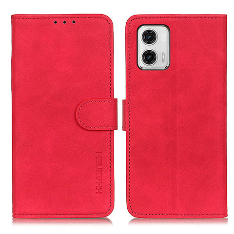 Coque Portefeuille Livre Cuir Etui Clapet K03Z pour Motorola Moto G73 5G Rouge