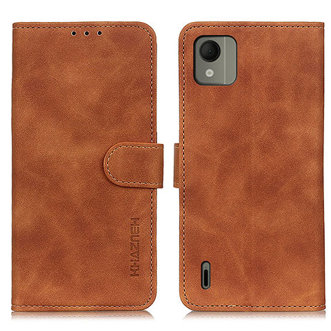 Coque Portefeuille Livre Cuir Etui Clapet K03Z pour Nokia C110 Marron