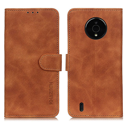 Coque Portefeuille Livre Cuir Etui Clapet K03Z pour Nokia C200 Marron