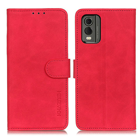 Coque Portefeuille Livre Cuir Etui Clapet K03Z pour Nokia C210 Rouge