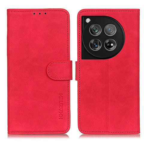 Coque Portefeuille Livre Cuir Etui Clapet K03Z pour OnePlus 12 5G Rouge