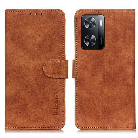 Coque Portefeuille Livre Cuir Etui Clapet K03Z pour Oppo A57 4G Marron