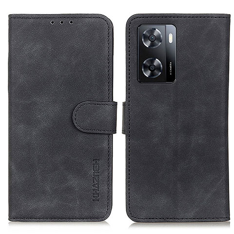 Coque Portefeuille Livre Cuir Etui Clapet K03Z pour Oppo A57 4G Noir