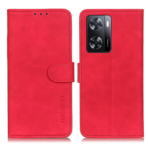 Coque Portefeuille Livre Cuir Etui Clapet K03Z pour Oppo A57 4G Rouge