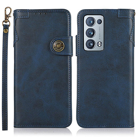 Coque Portefeuille Livre Cuir Etui Clapet K03Z pour Oppo Reno6 Pro+ Plus 5G Bleu