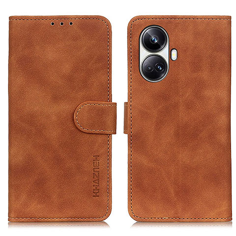 Coque Portefeuille Livre Cuir Etui Clapet K03Z pour Realme 10 Pro+ Plus 5G Marron